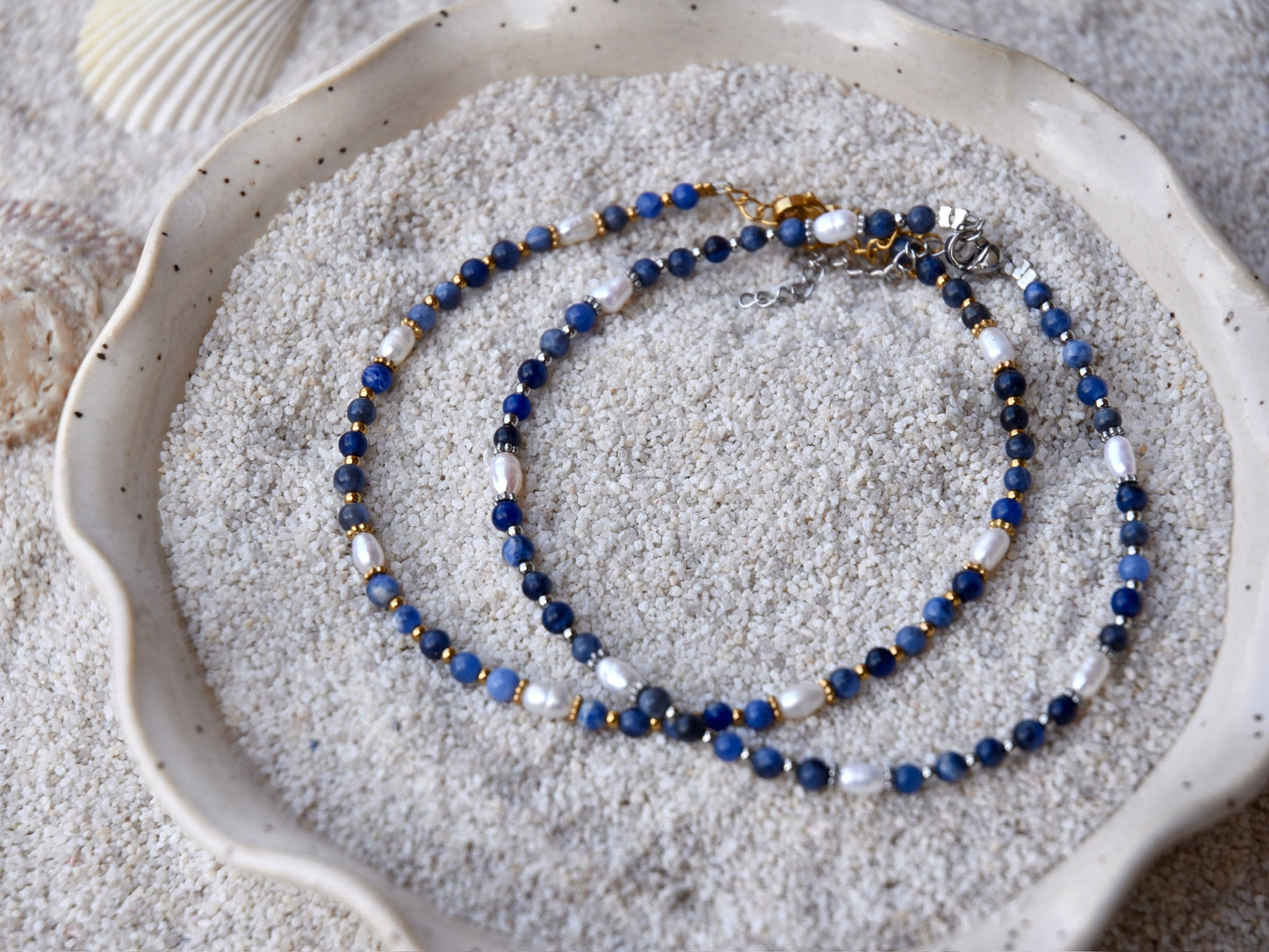 Midnight Tide: Beaded Anklet