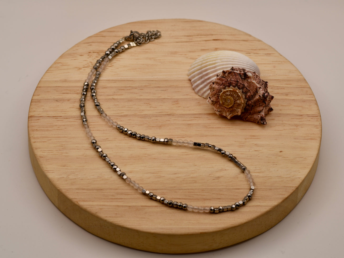 Misty Sparkled Glow: Beaded Necklace