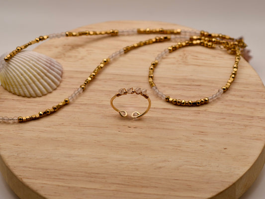 Misty Four Speckled Glow: Wire Ring