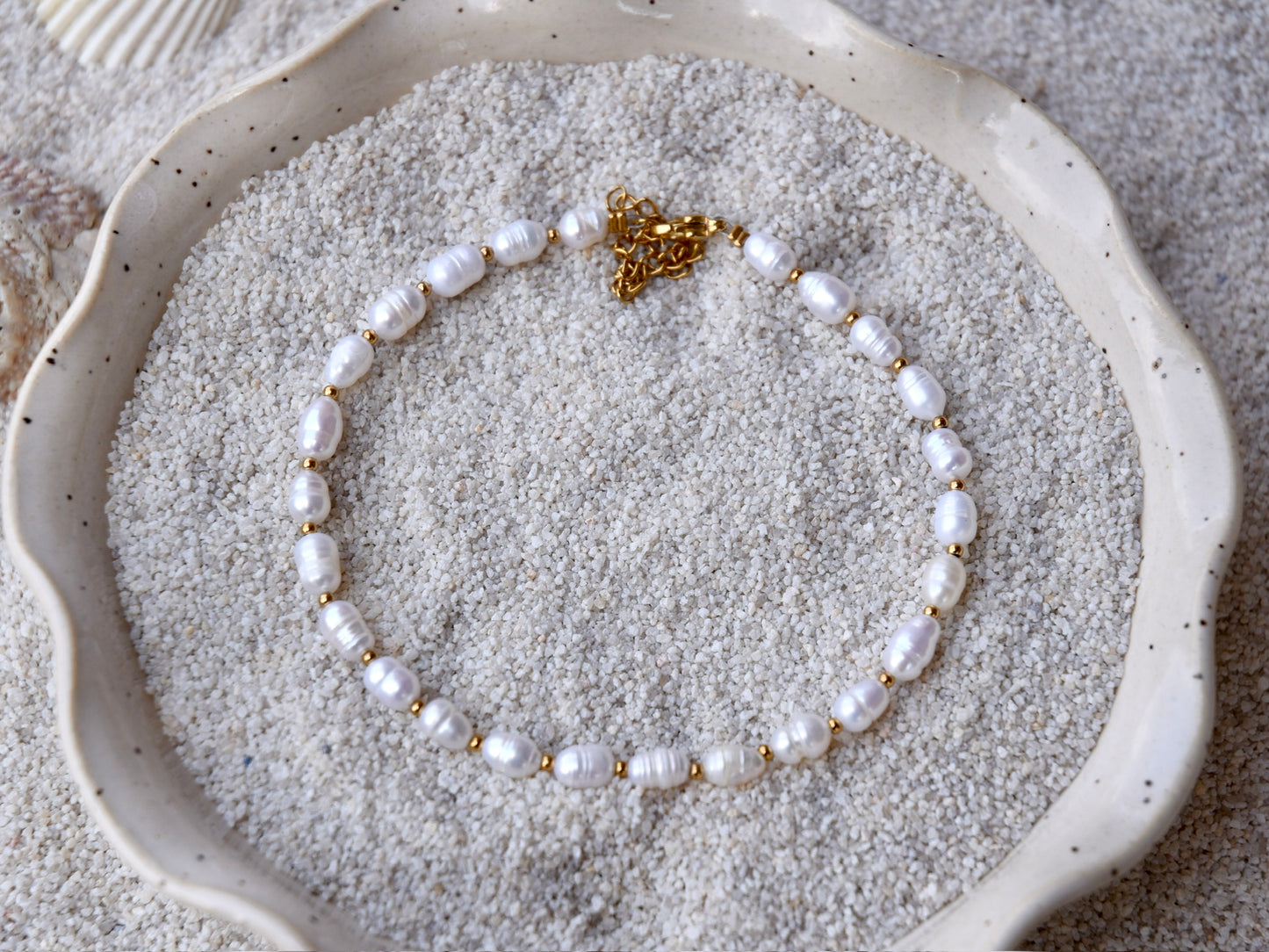 Classic Pearl: Beaded Anklet