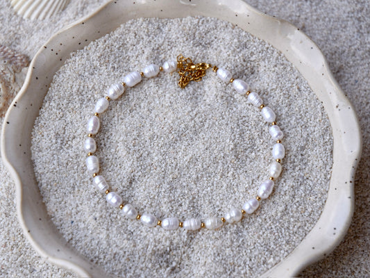 Classic Pearl: Beaded Anklet