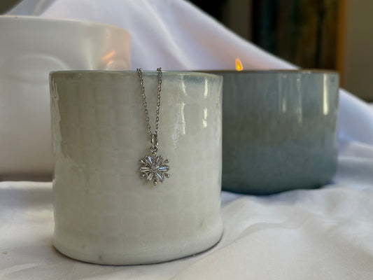 Silver Snowflake Pendant Necklace